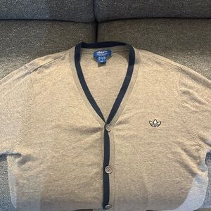 Adidas Gray Cardigan Sweater V-Neck Knit
Like New